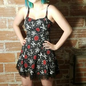 Hell Bunny Pin-Up Pirate Print Dress